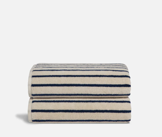 Super-plush bath towels in striped design from Brooklinen.