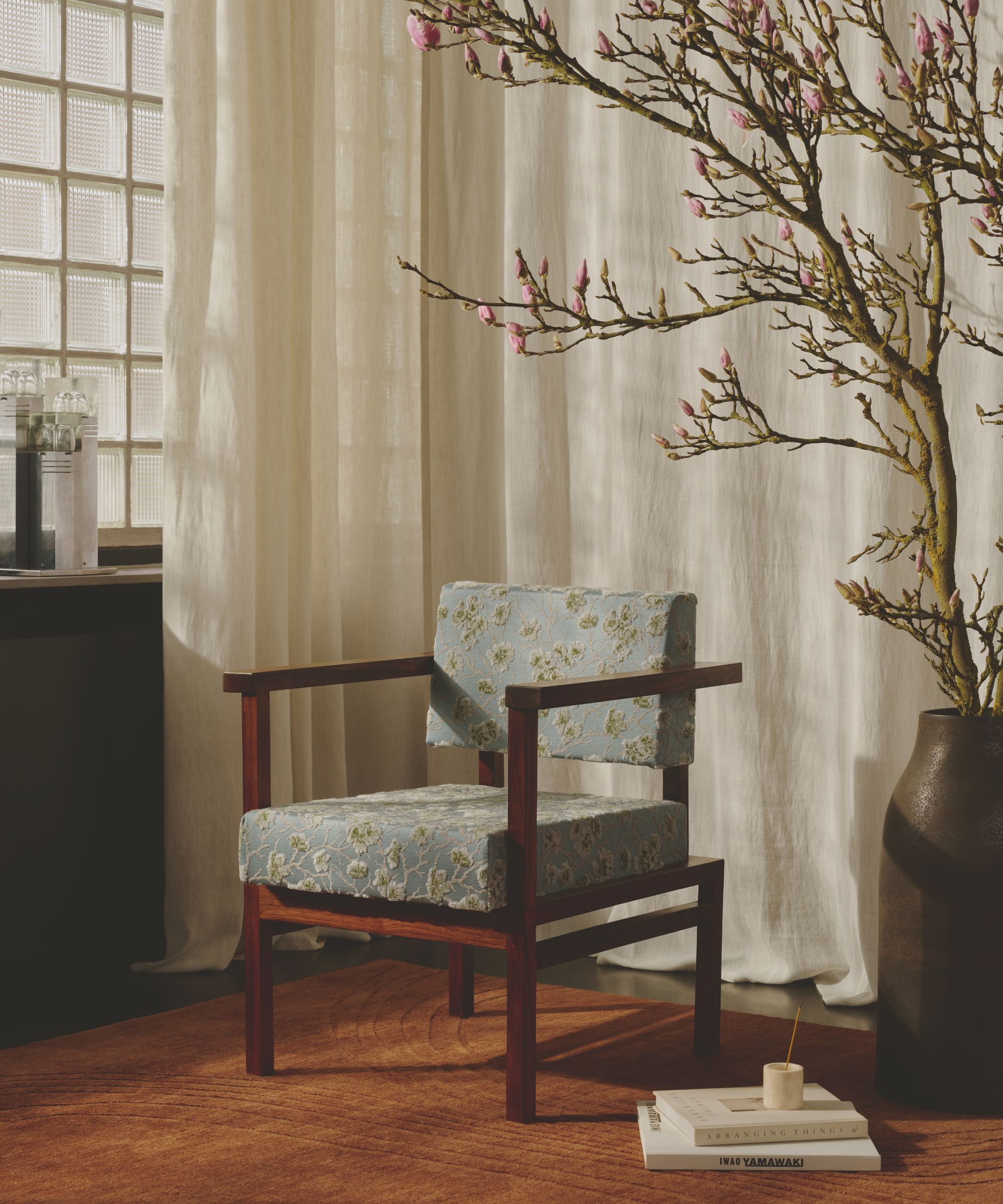Simple upholstered Japanese chair