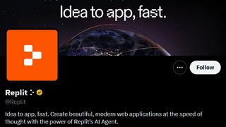 Replit social media profile