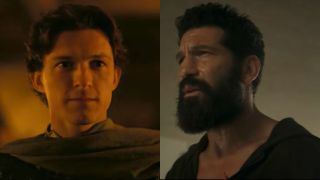From left to right: Tom Holland in The Odyssey and Jon Bernthal in The Punisher: One Last Kill.