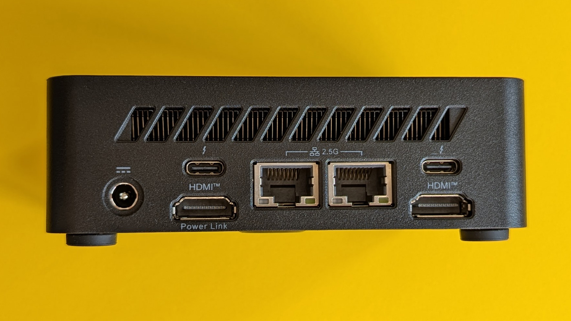 MSI Cubi NUC A1 1UMG mini PC rear USB-C, HDMI, Ethernet, and power ports