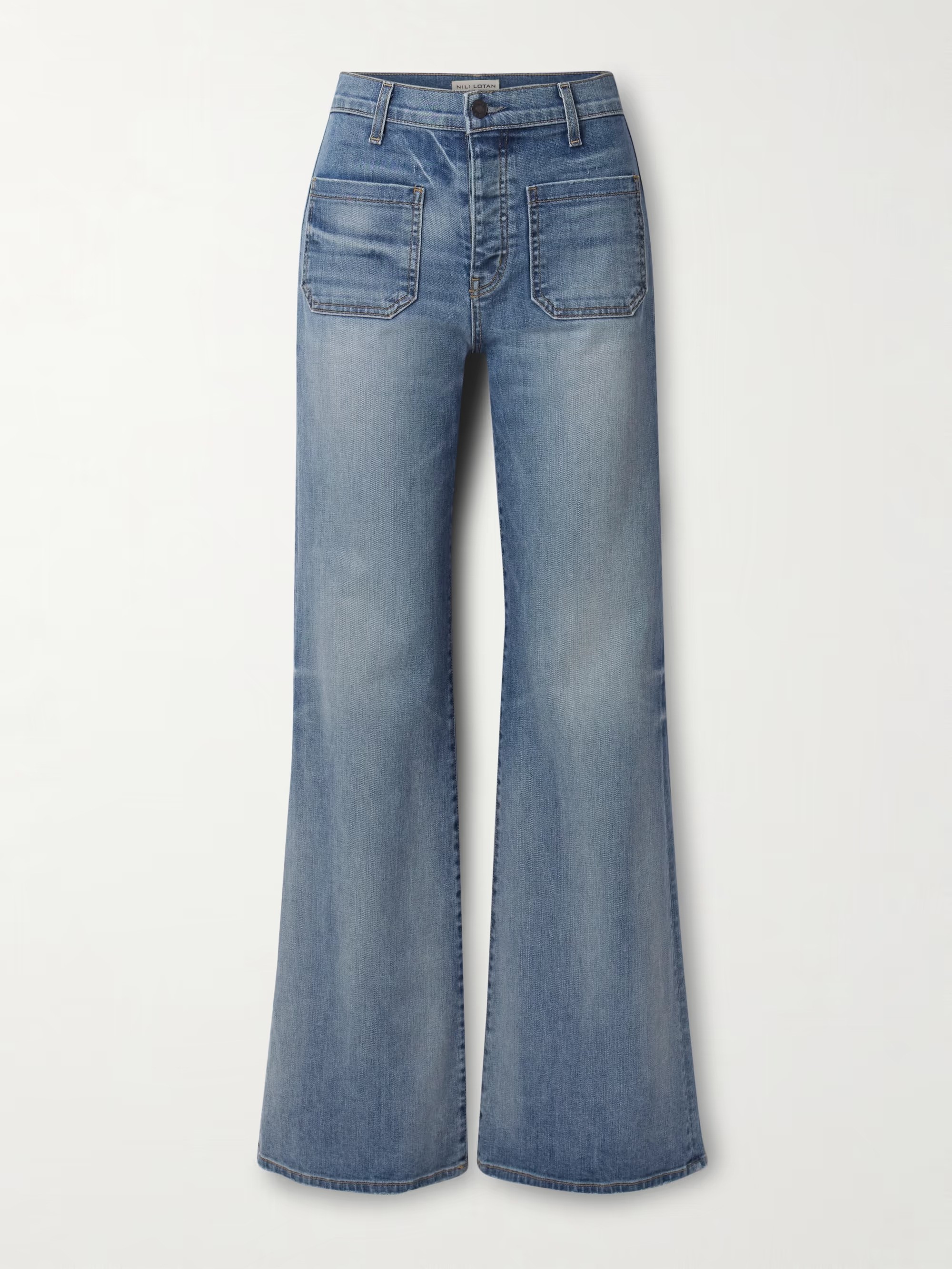 Nili Lotan, Florence distressed high-rise flared jeans