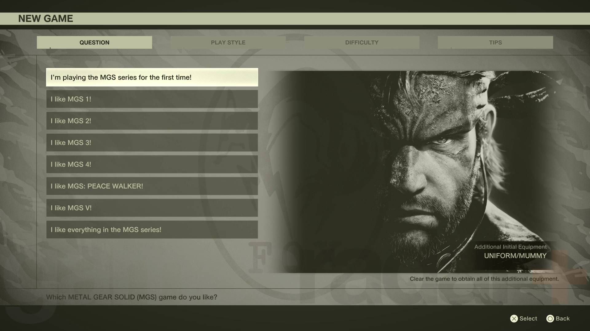 Metal Gear Solid Delta new game question and MGS game answers