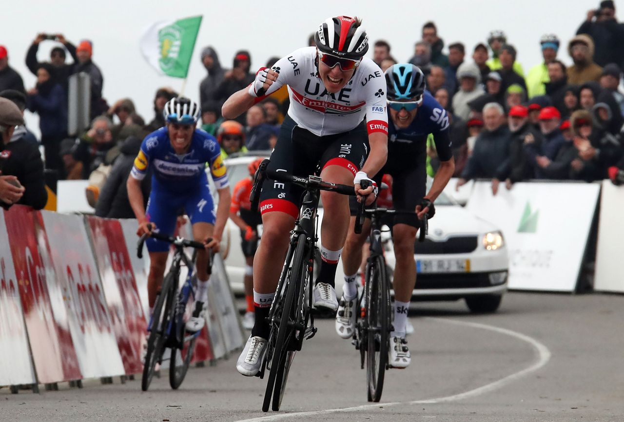 Tadej Pogacar (UAE Team Emirates) takes his first WorldTour win in Algarve