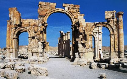 The Arch of Triumph in Palmyra, Syria.