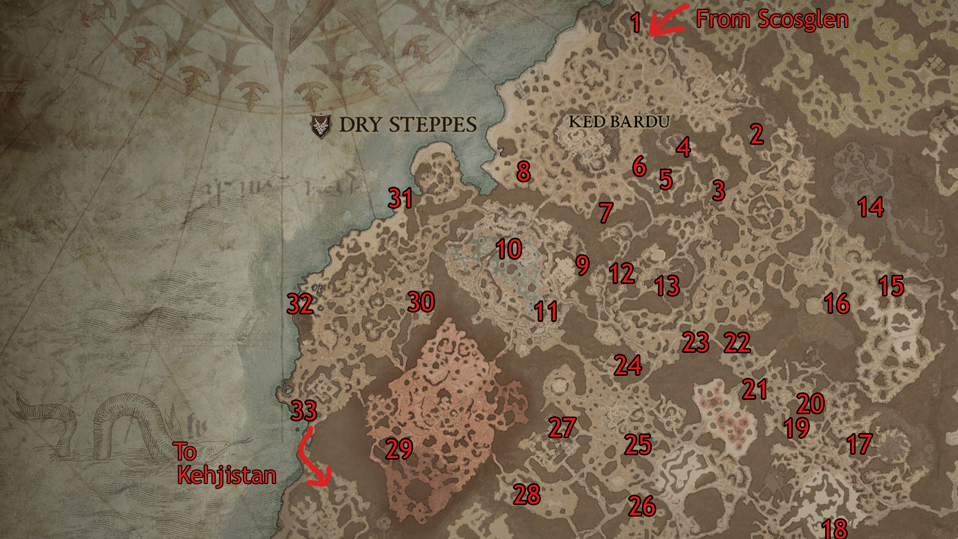 Diablo 4 Dry Steppes Altar of Lilith locations