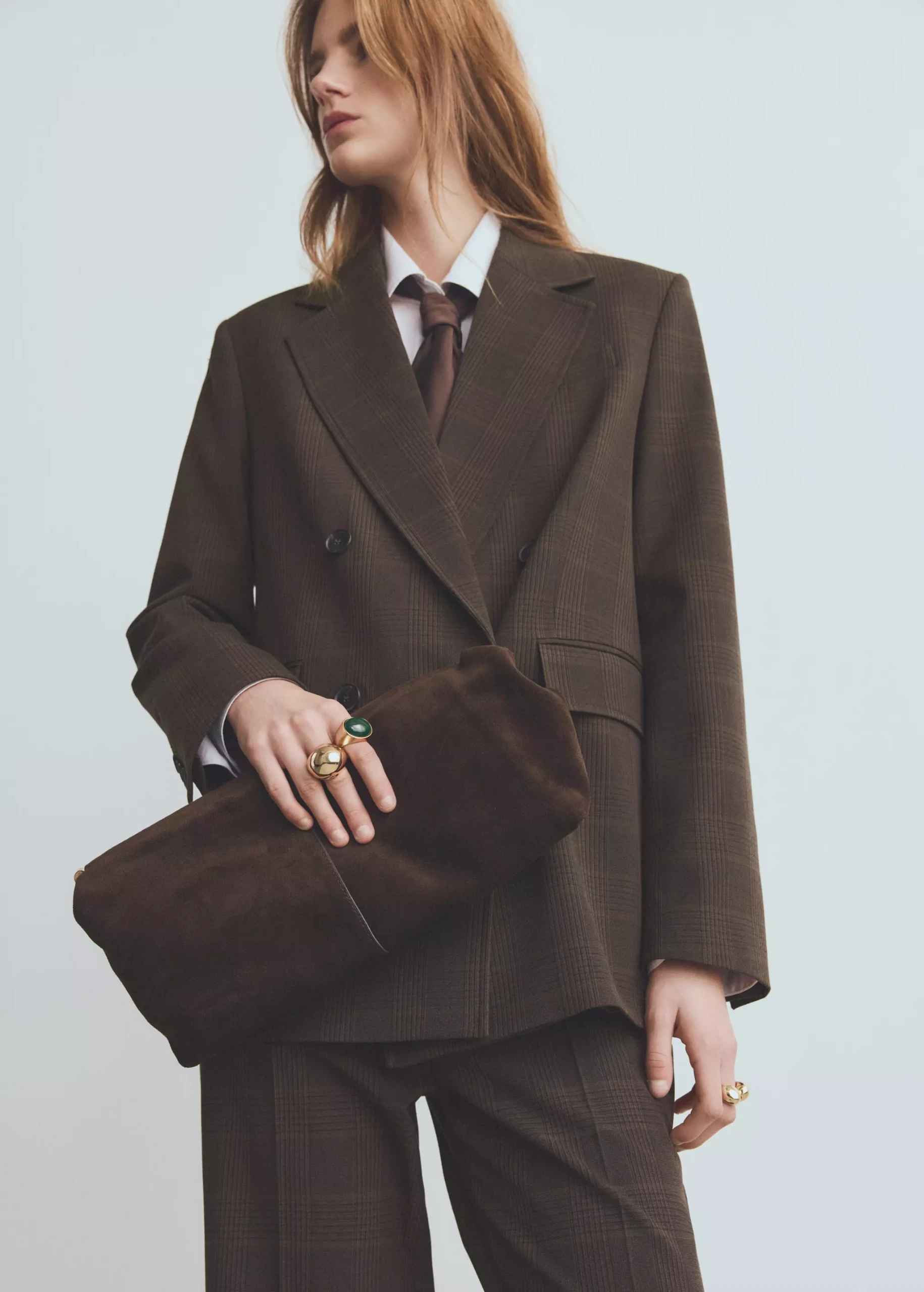 Double-Breasted Check Suit Jacket - Women | Mango Usa