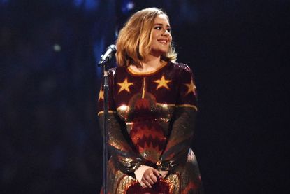 Adele performing at the BRIT Awards