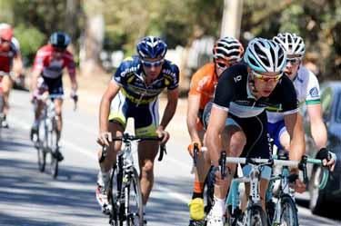 William Clarke (Leopard Trek) goes on the attack before the KOM.