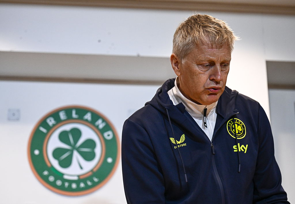Dublin , Ireland - 17 September 2026; Head coach Heimir Hallgr&amp;iacute;msson speaks to the media during a Republic of Ireland men squad announcement at FAI Headquarters in Abbotstown, Dublin. (Photo By Ben McShane/Sportsfile via Getty Images)