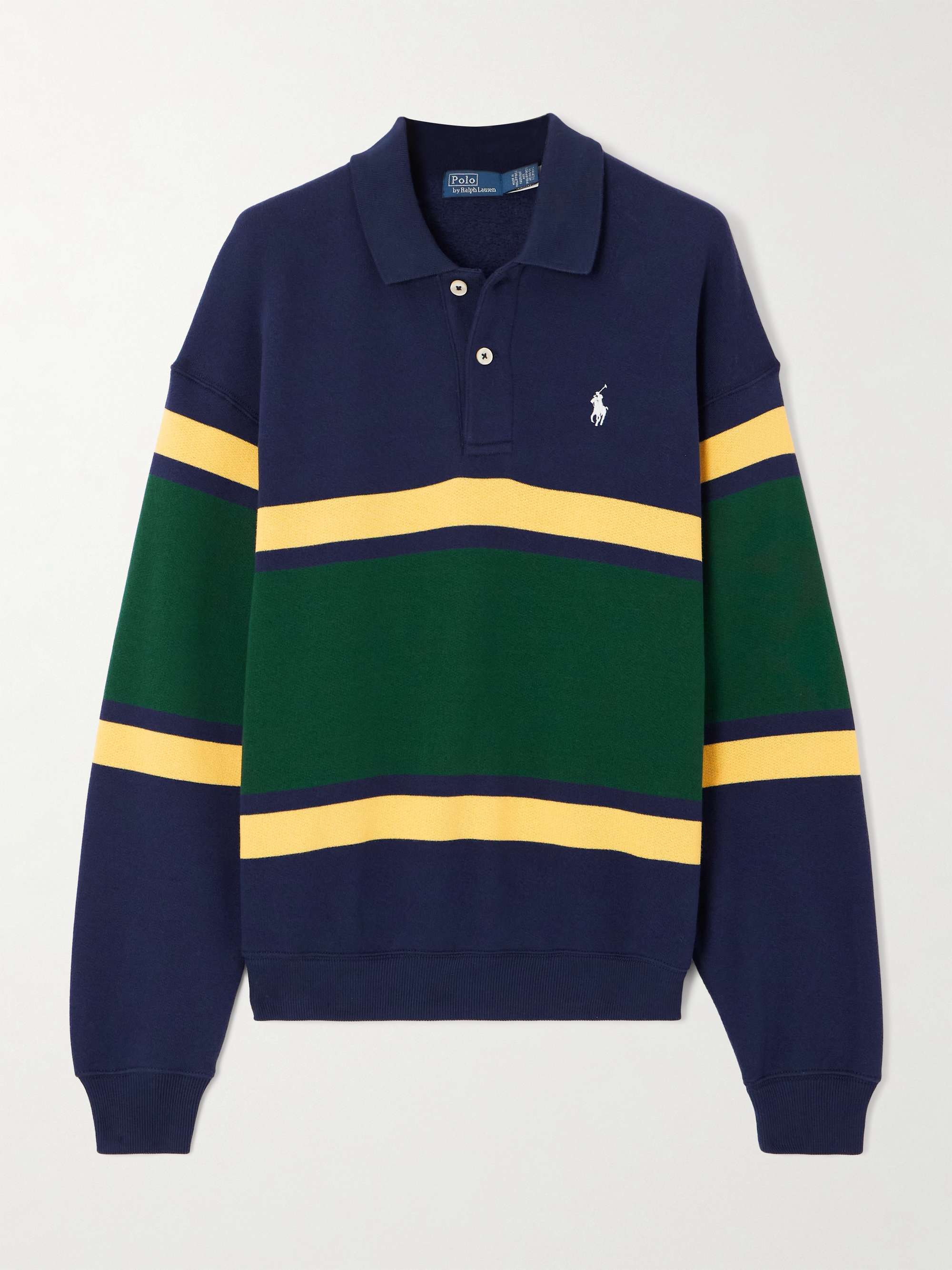 Striped Cotton-Blend Jersey Polo Shirt