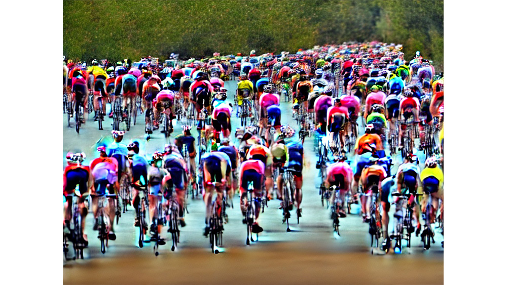 An AI-generated image of cycling