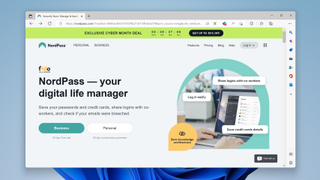 Website screenshot for NordPass password manager