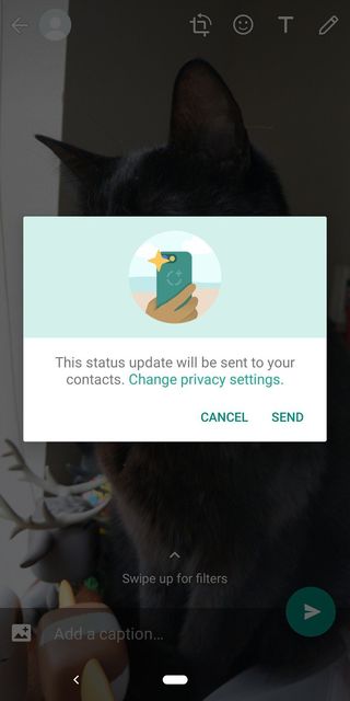 WhatsApp Status posting confirmation
