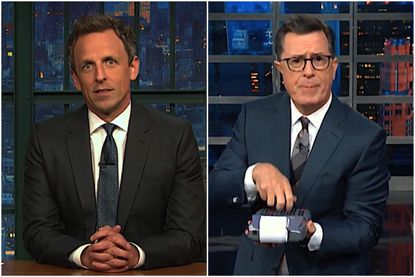 Seth Meyers and Stephen Colbert on the Kavanaugh finale