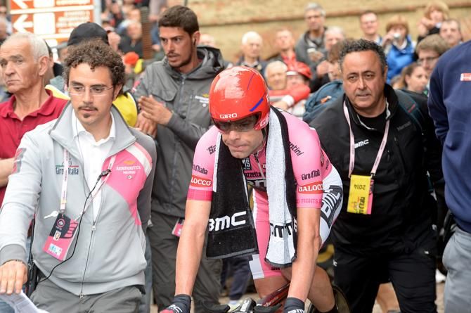 Cadel Evans (BMC) lost his maglia rosa in the time trial