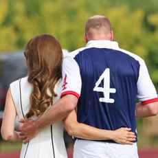 Prince William and Kate Middleton walk arm in arm after the Royal Charity Polo Cup in 2022