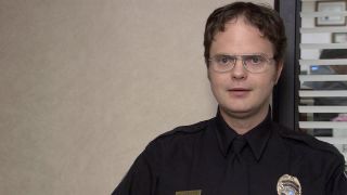 Dwight in a sheriff uniform in The Office
