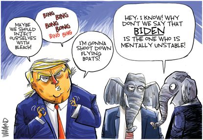 Political Cartoon U.S. Trump Biden coronavirus remarks GOP