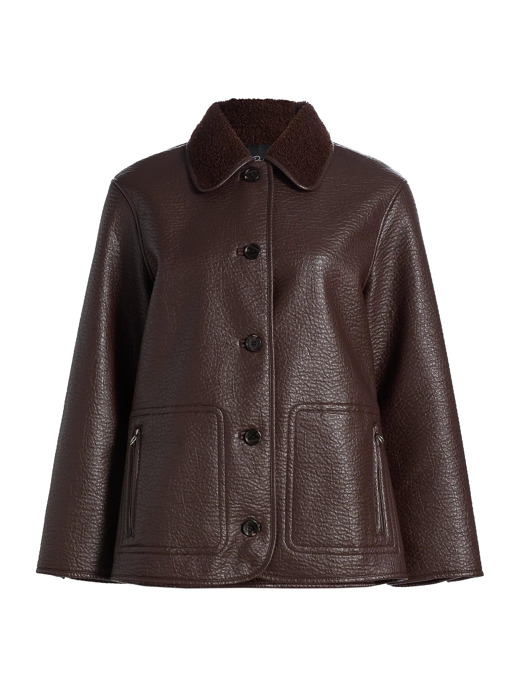 Luis Faux-Leather &amp;amp; -Shearling Jacket