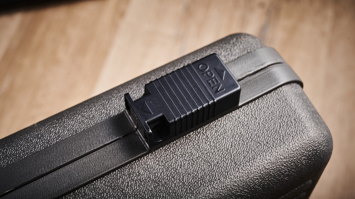 A close up of the Boss BCB-90X locking mechanism