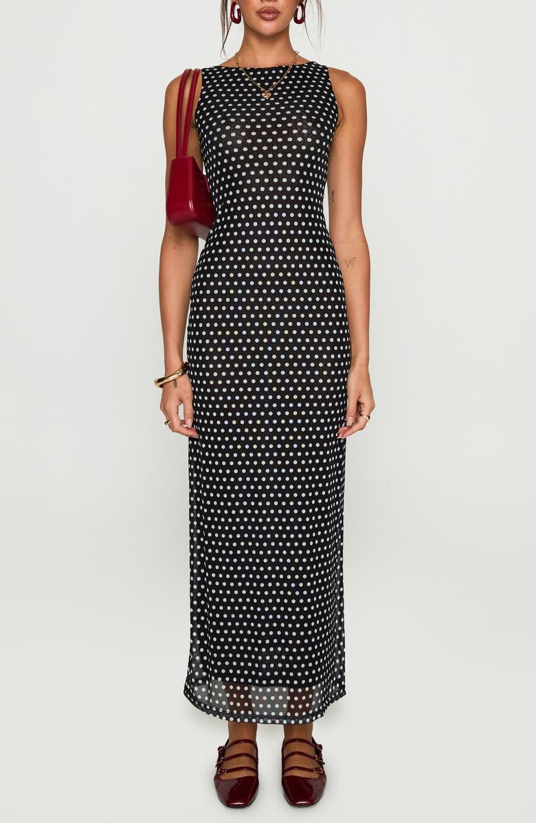 Top of Mind Polka Dot Mesh Maxi Dress