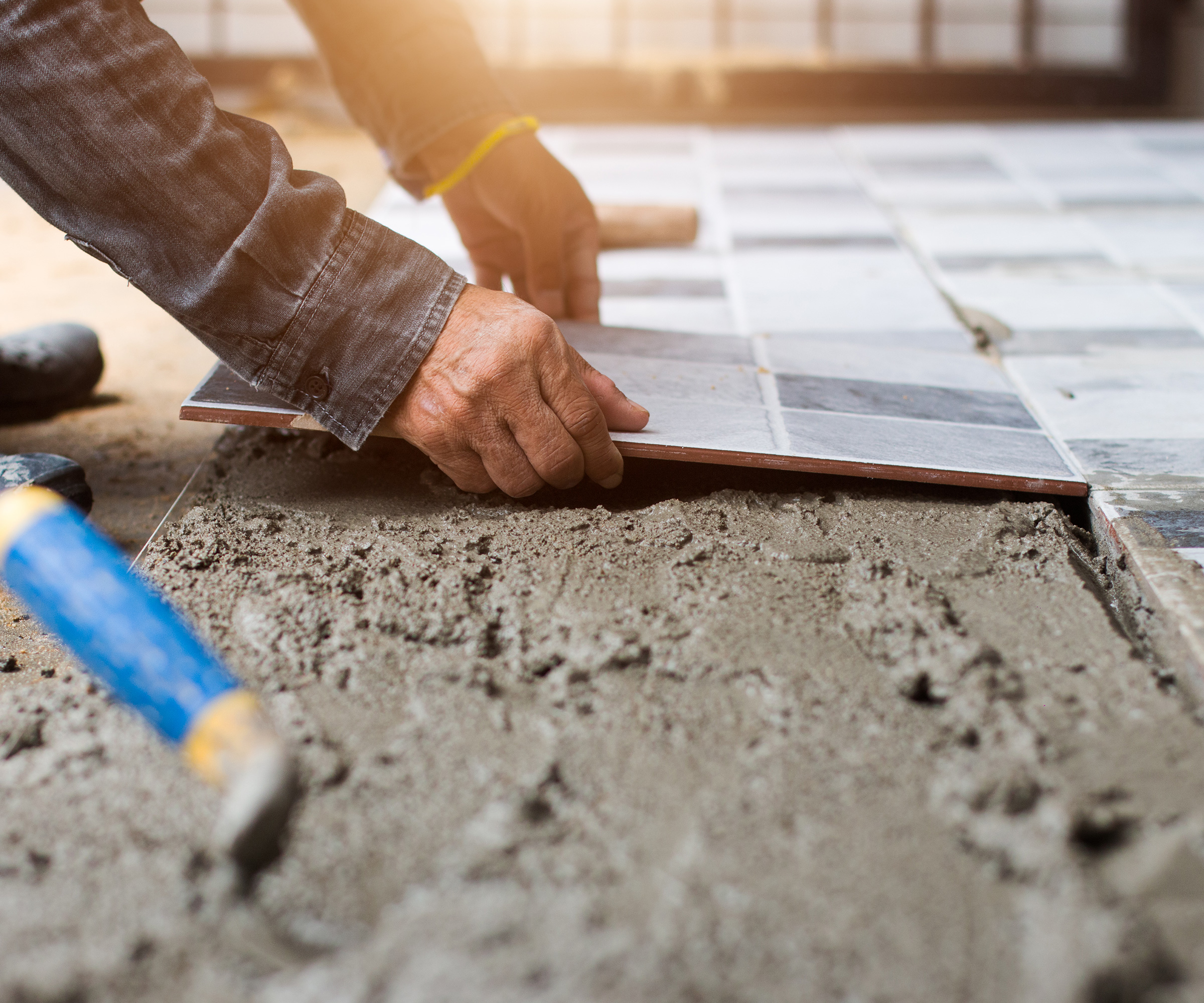 tiling a floor