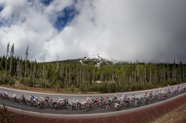 Dark skies saw the riders off from the base of Mt. Bachelor