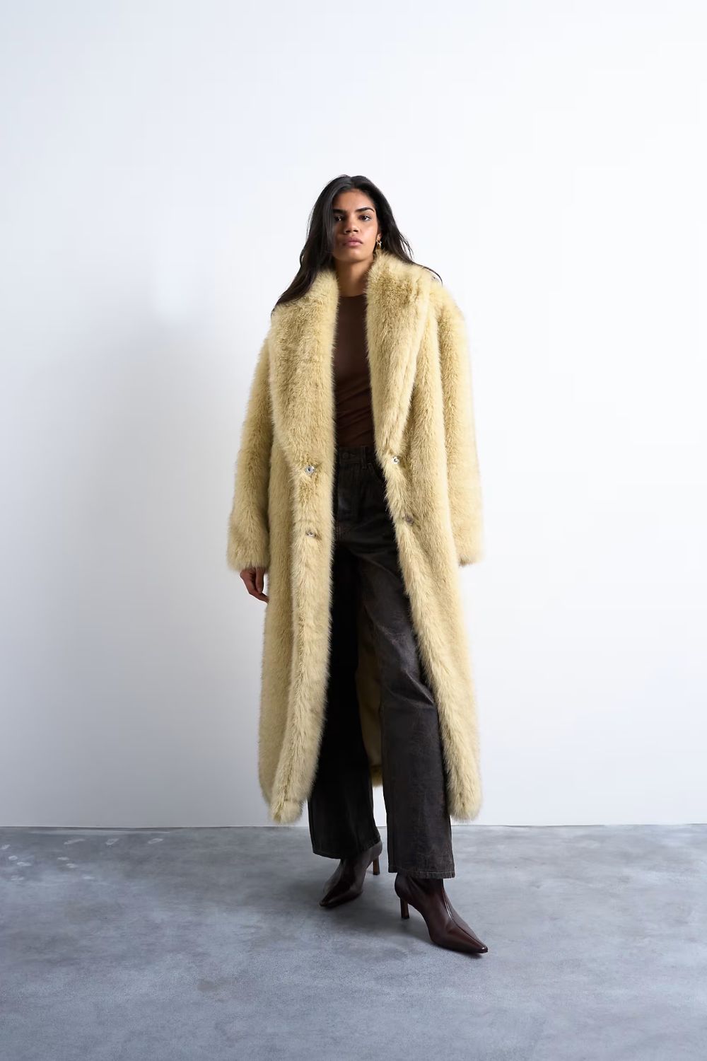 Topshop, Faux Fur Shawl Coat