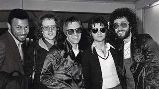 Steve Harley & Cockney Rebel photographed at London Airport arriving back from New York