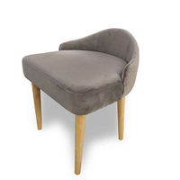 Studio 3B Velvet and Wood Stool in Grey for $100, at Bed Bath &amp; Beyond