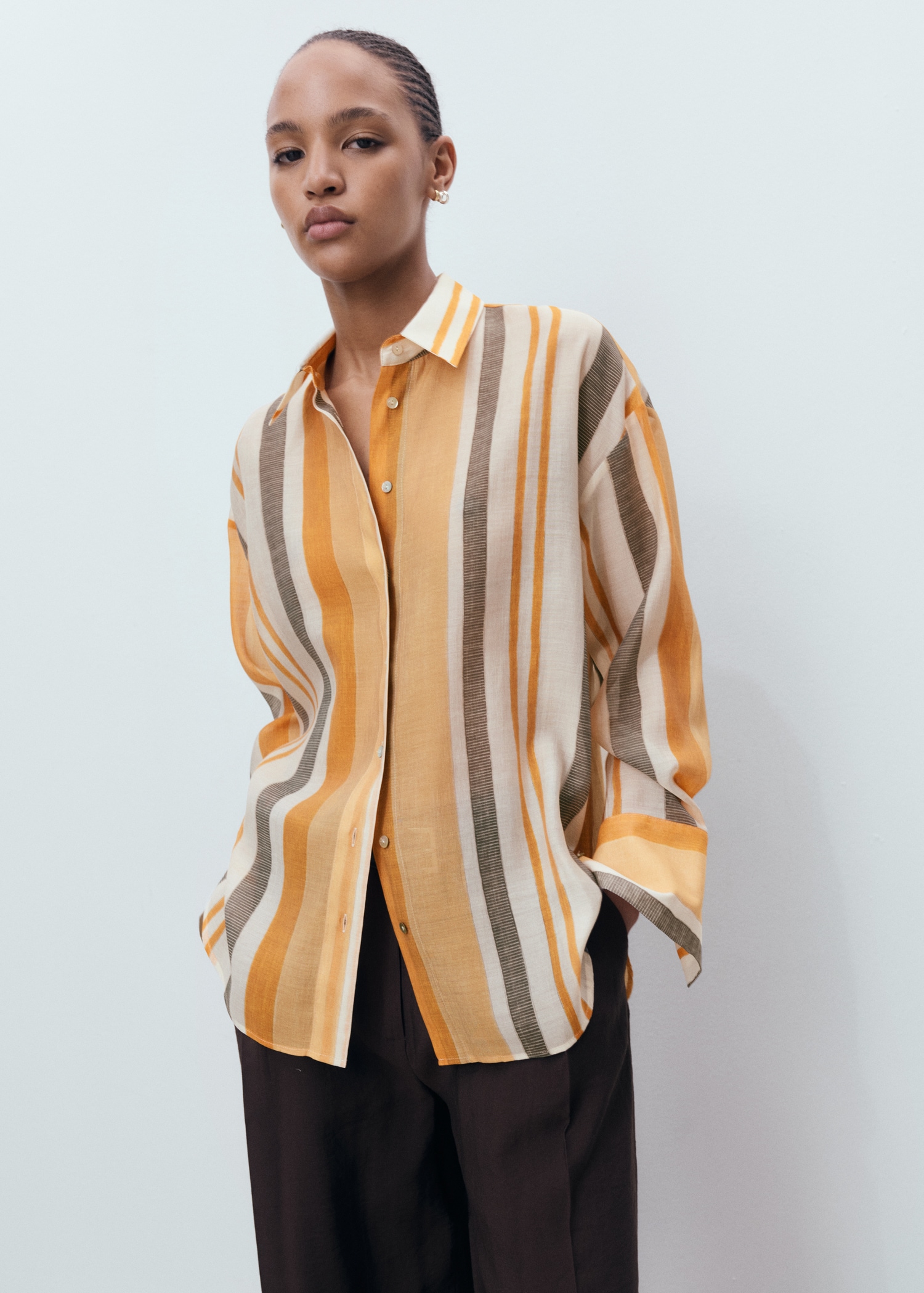 Lyocell Striped Shirt - Women | Mango Usa