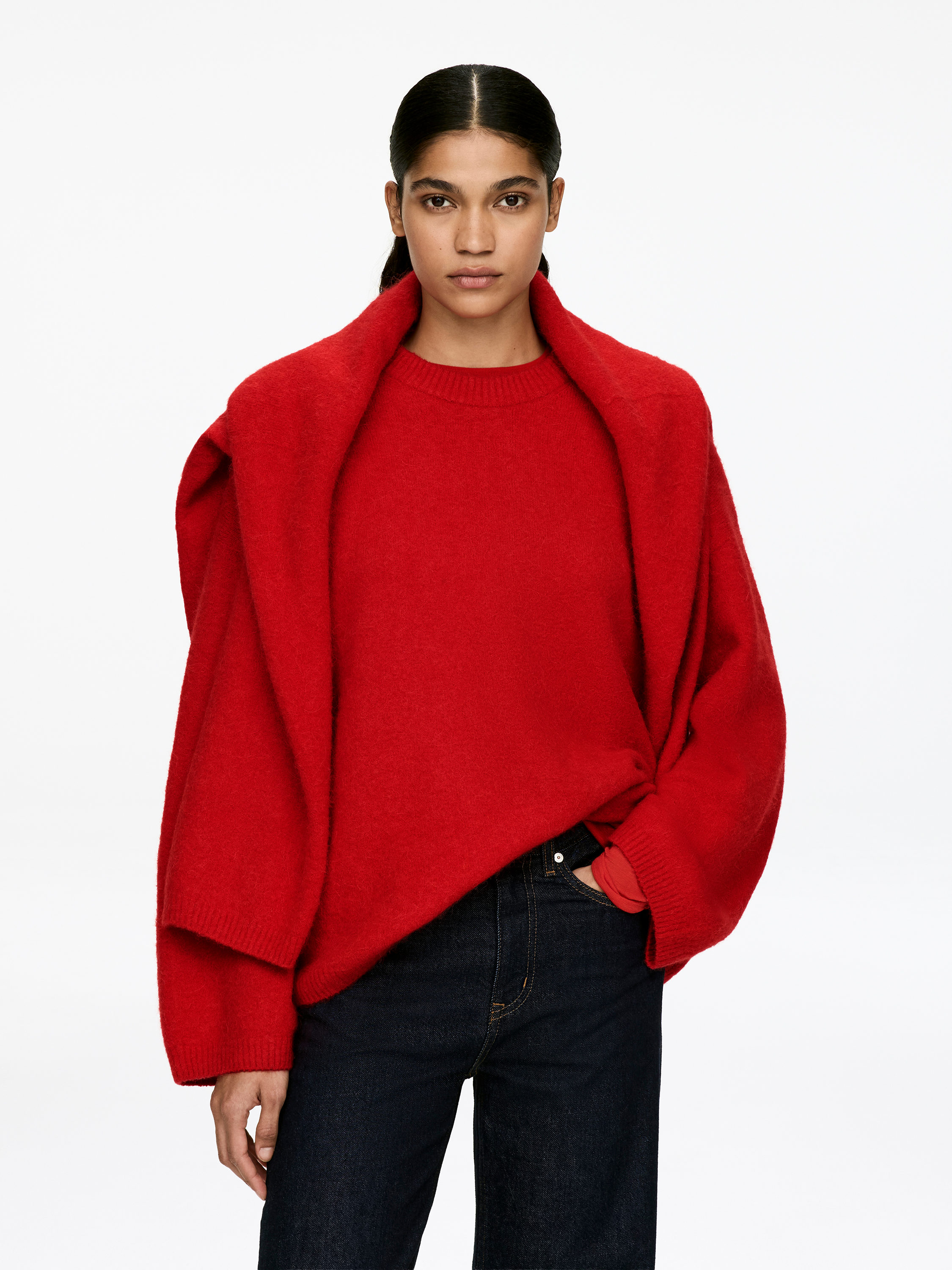 Alpaca-Wool Blend Jumper &amp;ndash; Red &amp;ndash; Women &amp;ndash; Arket Gb