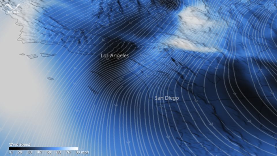 santa ana winds, southern California, desert