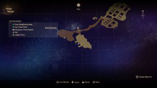 Tales of Arise owl locations - map of Mosgul showing an owl marker in the upper area at the south end of the map.