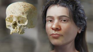 A facial approximation of a Bronze Age woman.
