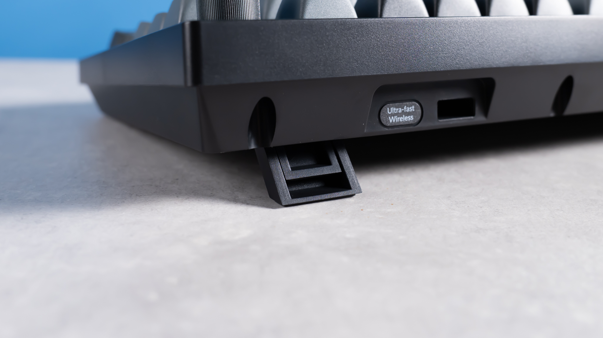 A black Keychron V1 Ultra 8K mechanical keyboard