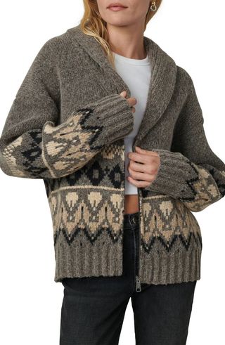 The Inga Fair Isle Zip Front Cardigan