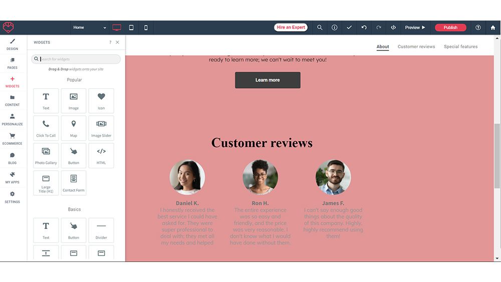 Tailor Brands advanced website builder