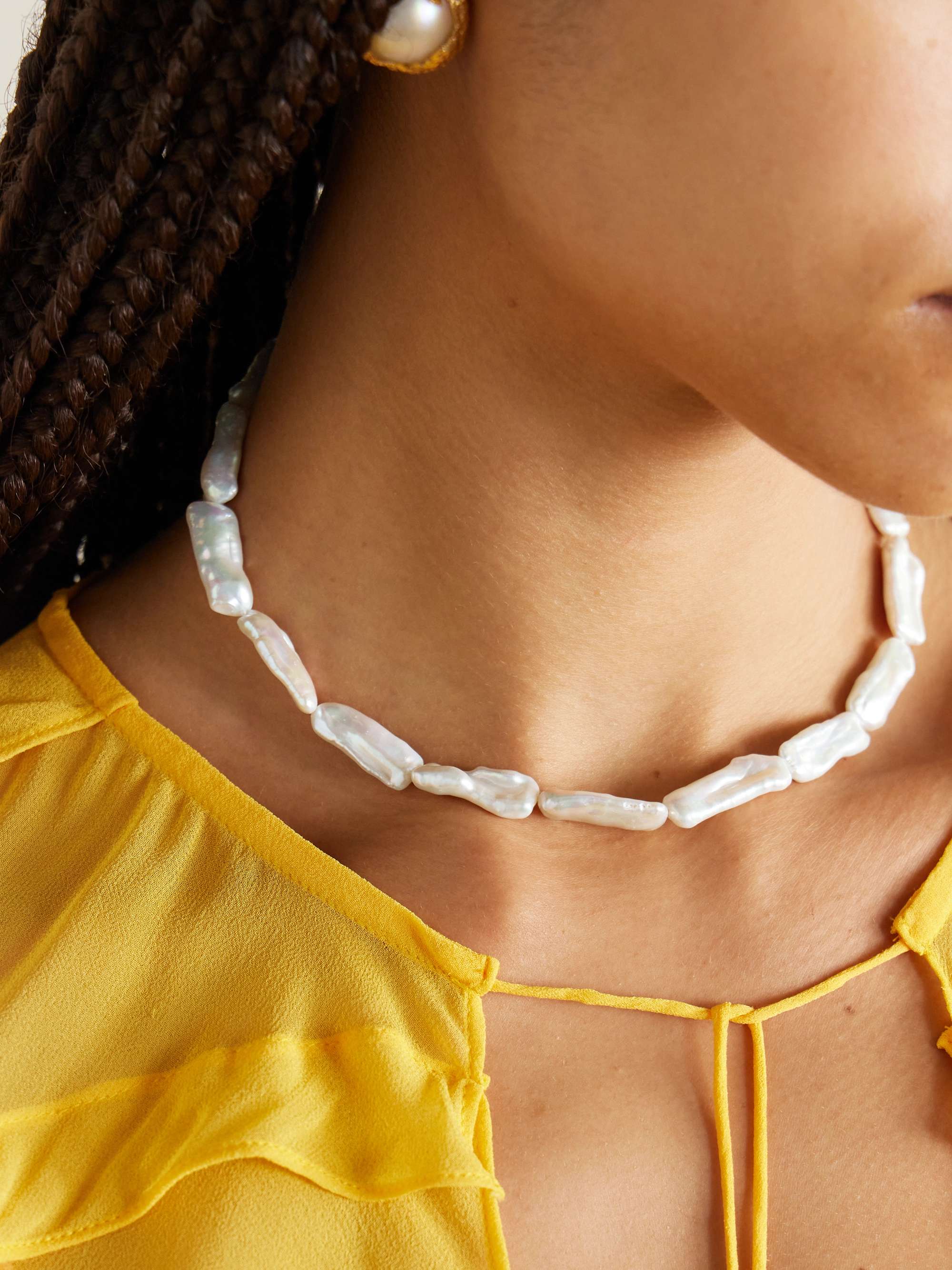 Gold-Plated Pearl Necklace