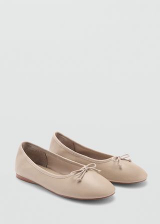 Leather Ballet Flats With Bow