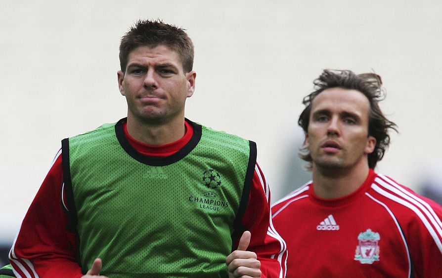 Liverpool and Chelsea star Bolo Zenden&#039;s Perfect XI: Steven Gerrard (L) and Boudewijn Zenden of Liverpool warm up during the Liverpool training session prior to the UEFA Champions League Final between AC Milan and Liverpool at the Olympic Stadium on May 22, 2007 in Athens, Greece.