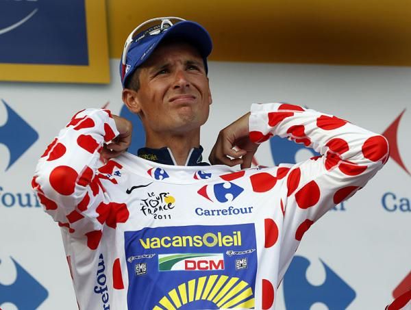 Johnny Hoogerland (Vacansoleil-DCM Pro Cycling Team) in polka dots