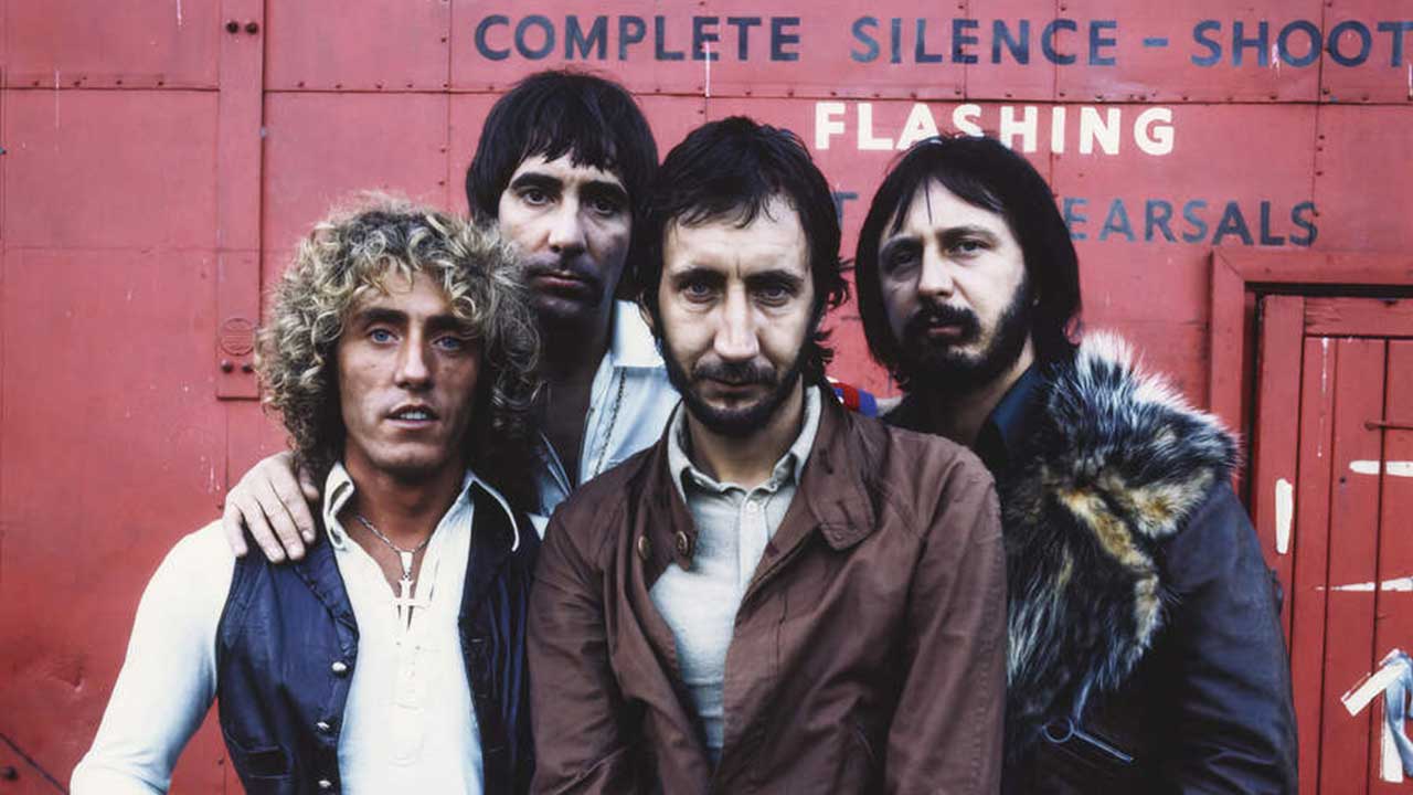 The Who pose at Shepperton Studios
