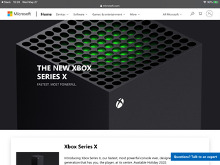 Página de pedidos de la Xbox Series X