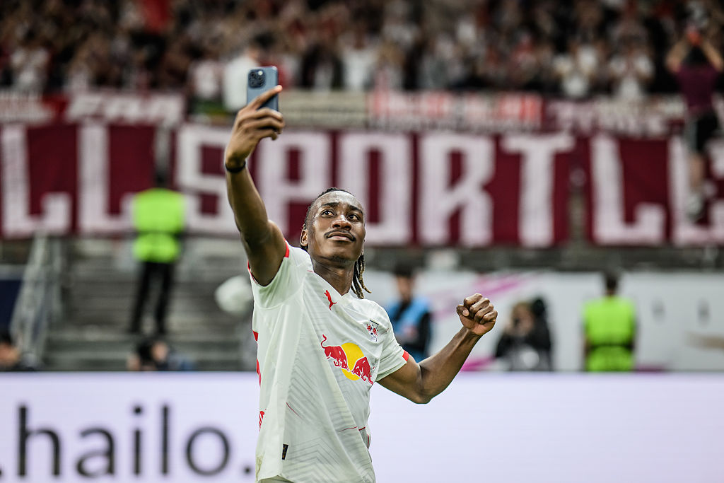 Yan Diomande in action for RB Leipzig