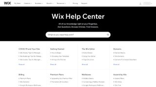Wix's online Help Center