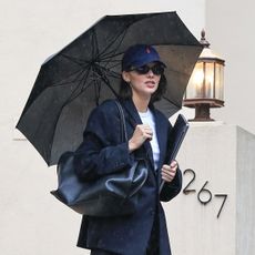 Kendall Jenner with an umbrella