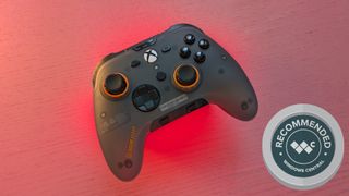 Scuf Valor Pro xbox controller on a red background