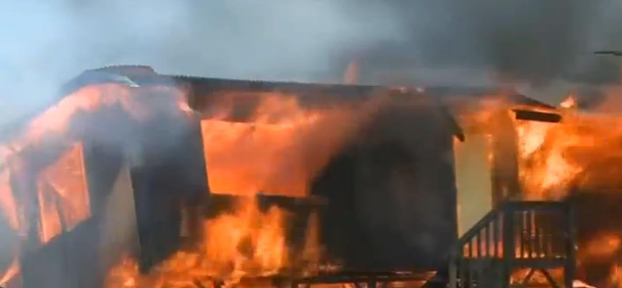 Lava scorches its first house in a small Hawaiian town